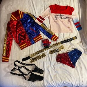 Suicide Squad Harley Quinn Cosplay Costume Deluxe Version